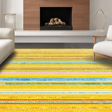 Ultra Soft Area Rug, Non Slip, Stain Resistant, Washable Area Rugs for Living Room, Bedroom, Whimsical Colorful Layered Patterns(Yellow)