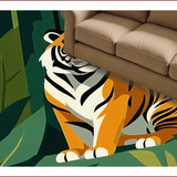 Ultra Soft Area Rug, Non Slip, Stain Resistant, Washable Area Rugs for Living Room, Bedroom, Playful Wildlife-Themed Decorative Piece(Orange)