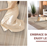 Ultra Soft Area Rug, Non Slip, Stain Resistant, Washable Area Rugs for Living Room, Bedroom, Textured Natural Yarn Design(Beige)