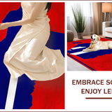 Ultra Soft Area Rug, Non Slip, Stain Resistant, Washable Area Rugs for Living Room, Bedroom, Vibrant Cultural Outline Motif(Red)