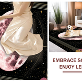 Ultra Soft Area Rug, Non Slip, Stain Resistant, Washable Area Rugs for Living Room, Bedroom, Artistic Lunar Floral Arrangement(Pink)