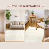 Ultra Soft Area Rug, Non Slip, Stain Resistant, Washable Area Rugs for Living Room, Bedroom, Rustic Textured Ombre Design(Beige)