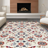 Ultra Soft Area Rug, Non Slip, Stain Resistant, Washable Area Rugs for Living Room, Bedroom, Trendy Cozy Organic Shapes(Beige)