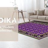 Ultra Soft Area Rug, Non Slip, Stain Resistant, Washable Area Rugs for Living Room, Bedroom, Vibrant Fleur-De-Lis Carnival Motif(Purple)