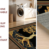 Ultra Soft Area Rug, Non Slip, Stain Resistant, Washable Area Rugs for Living Room, Bedroom, Minimalist Viking Symbolism Display(Gold)