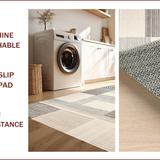 Ultra Soft Area Rug, Non Slip, Stain Resistant, Washable Area Rugs for Living Room, Bedroom, Minimalist Chic Geometric Arrangement(Beige)