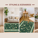 Chic Dark Green Botanical Motif(Green)