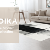 Ultra Soft Area Rug, Non Slip, Stain Resistant, Washable Area Rugs for Living Room, Bedroom, Artful Round Modern Aesthetic(Black)