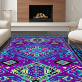 Ultra Soft Area Rug, Non Slip, Stain Resistant, Washable Area Rugs for Living Room, Bedroom, Charming Vibrant Folk Design(Purple)