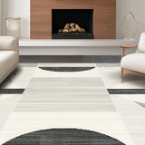 Ultra Soft Area Rug, Non Slip, Stain Resistant, Washable Area Rugs for Living Room, Bedroom, Sleek Geometric Arch Pattern(Gray)