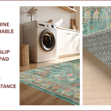Ultra Soft Area Rug, Non Slip, Stain Resistant, Washable Area Rugs for Living Room, Bedroom, Vintage Distressed Earthy Hues(Blue)