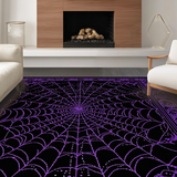 Ultra Soft Area Rug, Non Slip, Stain Resistant, Washable Area Rugs for Living Room, Bedroom, Artistic Halloween-Inspired Lattice Style(Purple)