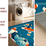 Ultra Soft Area Rug, Non Slip, Stain Resistant, Washable Area Rugs for Living Room, Bedroom, Rustic Underwater Aesthetic(Blue)