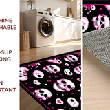 Ultra Soft Area Rug, Non Slip, Stain Resistant, Washable Area Rugs for Living Room, Bedroom, Whimsical Skull Graphic Accent(Pink)