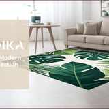 Ultra Soft Area Rug, Non Slip, Stain Resistant, Washable Area Rugs for Living Room, Bedroom, Trendy Tropical Botanical Motif(Green)