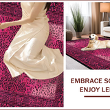 Ultra Soft Area Rug, Non Slip, Stain Resistant, Washable Area Rugs for Living Room, Bedroom, Luxurious Pink Graphic Print(Pink)