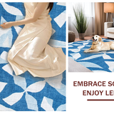 Ultra Soft Area Rug, Non Slip, Stain Resistant, Washable Area Rugs for Living Room, Bedroom, Sweet Cerulean Ribbon Accent Rug With Trendy Coquette Flair For Preppy Decor(Blue)