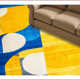 Ultra Soft Area Rug, Non Slip, Stain Resistant, Washable Area Rugs for Living Room, Bedroom, Stylish Geometric Linear Arrangement(Yellow)