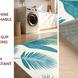 Ultra Soft Area Rug, Non Slip, Stain Resistant, Washable Area Rugs for Living Room, Bedroom, Fresh Ivory with Tropical Elements(White)