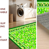Ultra Soft Area Rug, Non Slip, Stain Resistant, Washable Area Rugs for Living Room, Bedroom, Rustic Green Textured Motif(Green)