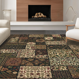 Ultra Soft Area Rug, Non Slip, Stain Resistant, Washable Area Rugs for Living Room, Bedroom, Stylish Colorful Trellis Motif(Brown)
