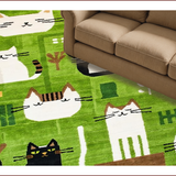 Ultra Soft Area Rug, Non Slip, Stain Resistant, Washable Area Rugs for Living Room, Bedroom, Whimsical Irregular Shape Delight(Green)