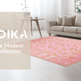 Ultra Soft Area Rug, Non Slip, Stain Resistant, Washable Area Rugs for Living Room, Bedroom, Sophisticated Diamond Trellis Aesthetic(Pink)