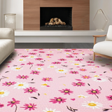 Ultra Soft Area Rug, Non Slip, Stain Resistant, Washable Area Rugs for Living Room, Bedroom, Elegant Floral Contemporary Style(Pink)
