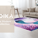 Ultra Soft Area Rug, Non Slip, Stain Resistant, Washable Area Rugs for Living Room, Bedroom, Serene Aquatic Gradient Composition(Purple)