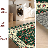 Ultra Soft Area Rug, Non Slip, Stain Resistant, Washable Area Rugs for Living Room, Bedroom, Whimsical Green Petal Design(Green)