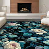 Chic Black Floral Fusion(Blue)