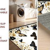 Ultra Soft Area Rug, Non Slip, Stain Resistant, Washable Area Rugs for Living Room, Bedroom, Artistic Insect Pattern Fusion(Gold)