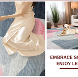 Ultra Soft Area Rug, Non Slip, Stain Resistant, Washable Area Rugs for Living Room, Bedroom, Abstract Soft Grey-Pink Aesthetic(Gray)