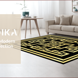 Ultra Soft Area Rug, Non Slip, Stain Resistant, Washable Area Rugs for Living Room, Bedroom, Sophisticated Black Diamond Design(Black)