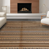Ultra Soft Area Rug, Non Slip, Stain Resistant, Washable Area Rugs for Living Room, Bedroom, Sophisticated Neutral Tasseled Ensemble(Brown)