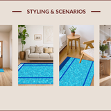 Ultra Soft Area Rug, Non Slip, Stain Resistant, Washable Area Rugs for Living Room, Bedroom, Vibrant Coastal Poolside Aesthetic(Blue)