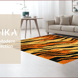 Ultra Soft Area Rug, Non Slip, Stain Resistant, Washable Area Rugs for Living Room, Bedroom, Faux Cowhide Animal Print(Orange)