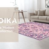 Ultra Soft Area Rug, Non Slip, Stain Resistant, Washable Area Rugs for Living Room, Bedroom, Luxurious Soft Pink Petal Pattern(Pink)