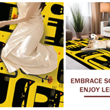 Ultra Soft Area Rug, Non Slip, Stain Resistant, Washable Area Rugs for Living Room, Bedroom, Elegant Black and Yellow Contrast(Yellow)