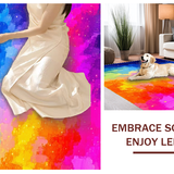 Ultra Soft Area Rug, Non Slip, Stain Resistant, Washable Area Rugs for Living Room, Bedroom, Abstract Whimsical Color Burst(Pink)