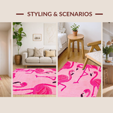 Ultra Soft Area Rug, Non Slip, Stain Resistant, Washable Area Rugs for Living Room, Bedroom, Vibrant Cute Animal Design(Pink)