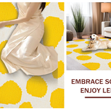 Ultra Soft Area Rug, Non Slip, Stain Resistant, Washable Area Rugs for Living Room, Bedroom, Fun Cartoonish Egg Visual Theme(Yellow)