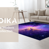 Ultra Soft Area Rug, Non Slip, Stain Resistant, Washable Area Rugs for Living Room, Bedroom, Dynamic Colorful Astral Elements(Purple)