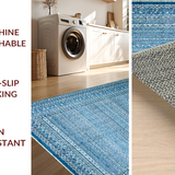 Ultra Soft Area Rug, Non Slip, Stain Resistant, Washable Area Rugs for Living Room, Bedroom, Sky Bow Accent Rug: Scalloped Design, Stylish Floor Covering(Blue)