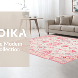 Ultra Soft Area Rug, Non Slip, Stain Resistant, Washable Area Rugs for Living Room, Bedroom, Lively Colorful Petal Print(Pink)