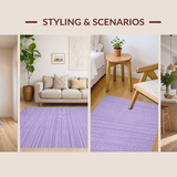 Ultra Soft Area Rug, Non Slip, Stain Resistant, Washable Area Rugs for Living Room, Bedroom, Sleek Monochrome Rustic Touch(Purple)