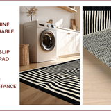 Ultra Soft Area Rug, Non Slip, Stain Resistant, Washable Area Rugs for Living Room, Bedroom, Exotic Animal Print Bedroom Carpet with Bold Contrast(Black)