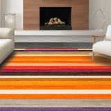 Ultra Soft Area Rug, Non Slip, Stain Resistant, Washable Area Rugs for Living Room, Bedroom, Chic Geometric Playful Aesthetic(Orange)