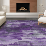 Ultra Soft Area Rug, Non Slip, Stain Resistant, Washable Area Rugs for Living Room, Bedroom, Chic Abstract Colorful Fusion(Purple)