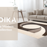Ultra Soft Area Rug, Non Slip, Stain Resistant, Washable Area Rugs for Living Room, Bedroom, Stylish Monochrome Linear Shapes(Beige)